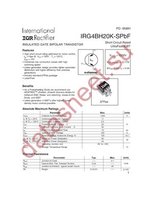 IRG4BH20K-SPBF datasheet  